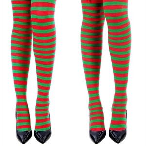 Christmas Striped Women’s Over the Knee Socks
